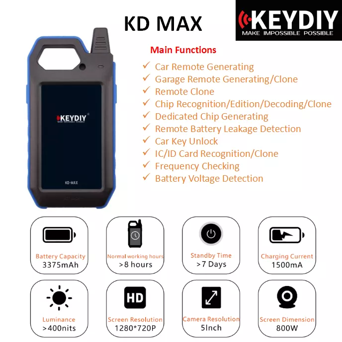 Update Online Mutil-functional KEYDIY KD-Max KD MAX Key Tool Unlock Remote Generator Better than KD-X2 KD device