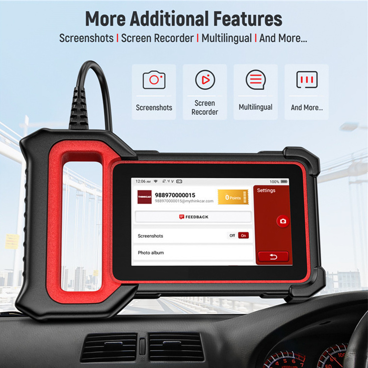 T-HINKCAR T-hinkscan Plus S4 OBD2 Scanner Lifetime Free 2/4/5 Resets Car Diagnostic Tool ECM/TCM/ABS/SRS/BCM System