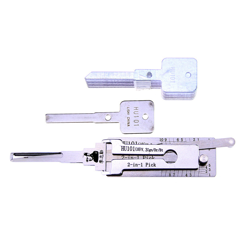 Wholesale locksmith supplies HU101(10) ign 3 in 1 auto pick and decoder lock picking kit