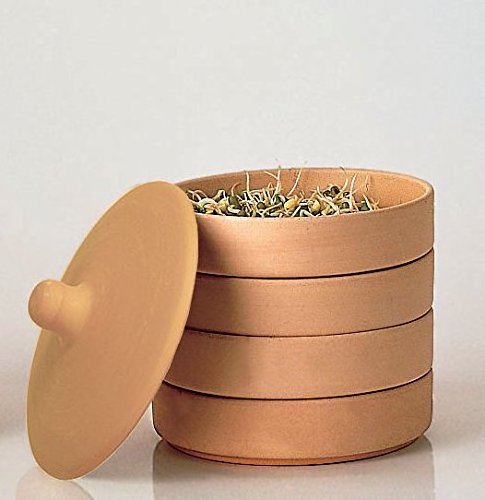 Organic Sprouting Tower Seed Nursery Tray Eco-friendly Terracotta Seed Sprouter with Lid