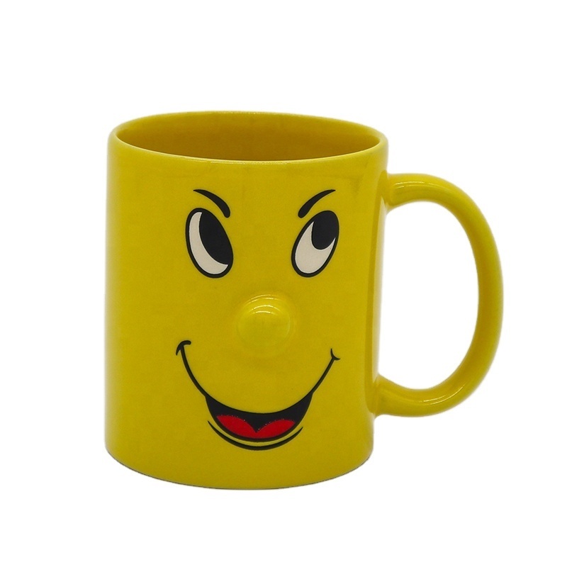 Wholesale custom Ceramic nose cup   color ceramic coffee mugs