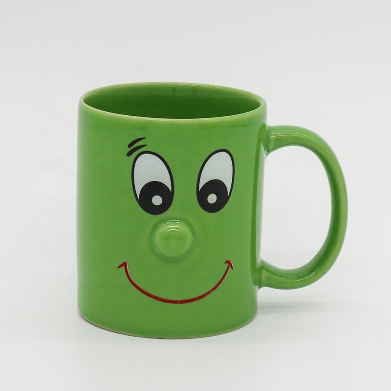 Wholesale custom Ceramic nose cup   color ceramic coffee mugs