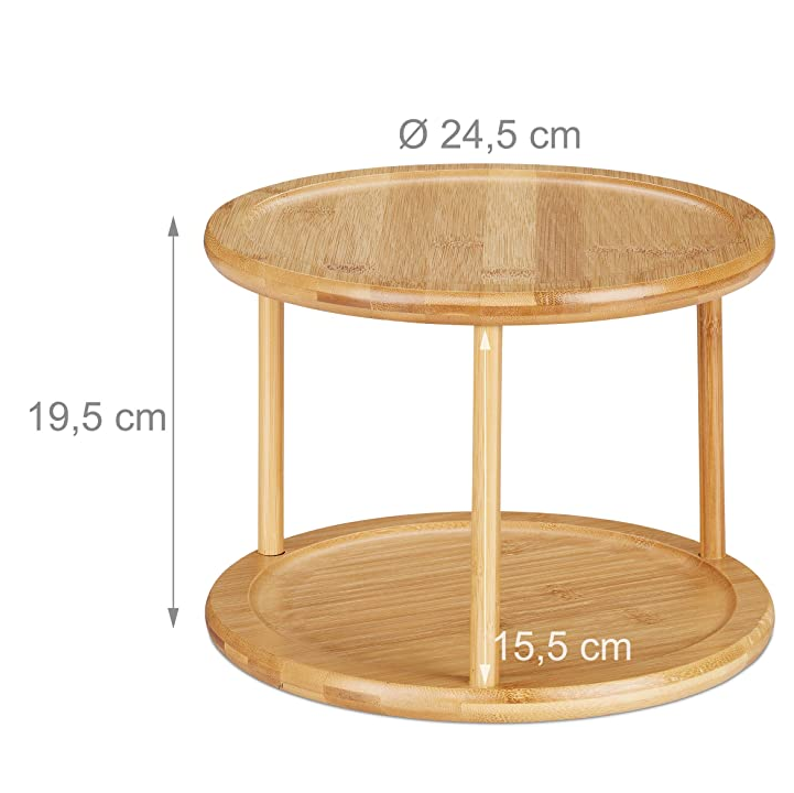 Rotating shelf kitchen spice carousel 360 degrees small perfume shelf cabinet bamboo natural Condiments Organizer