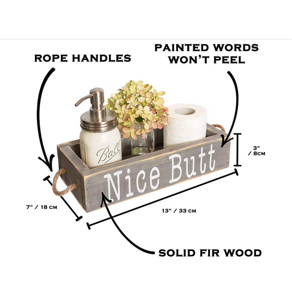 Nice Butt Bathroom Decor Box 2 Sides with Funny Sayings Funny Toilet Paper Holder Toilet Paper Storage armhouse Bathroom Decor