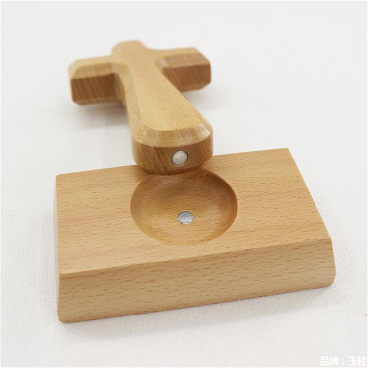 Factory direct selling wooden cross Church decoration supplies wooden Christian supplies beech cross Holding Cross