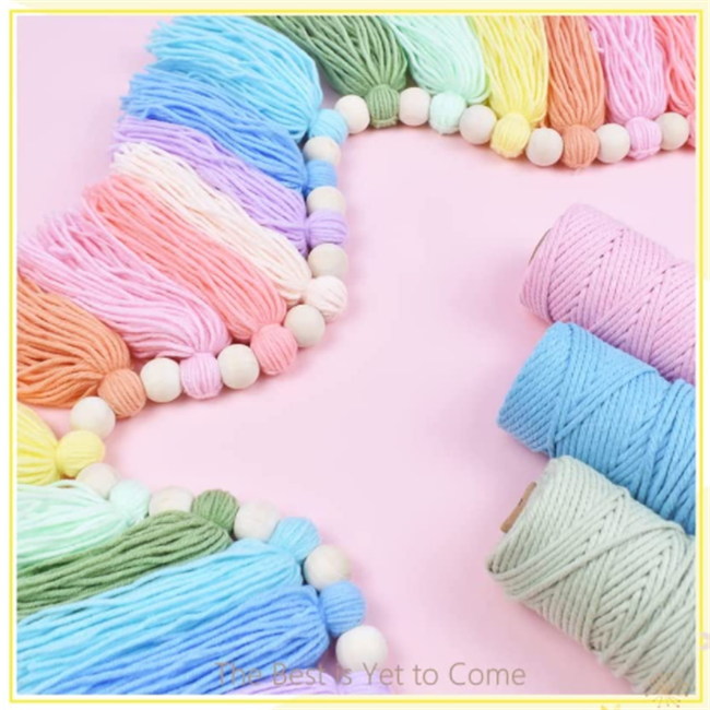 Rainbow Tassel Garland Colorful Pom Pom Garland Wood Bead Easter Spring Girls Bedroom Wall Classroom Nursery Party Room Decor