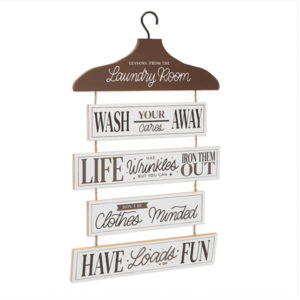 Farmhouse-Style Home Decor  Laundry Room Wall Sign Rustic Laundry Room Rules Hanging Sign Wooden Wash Dry Fold