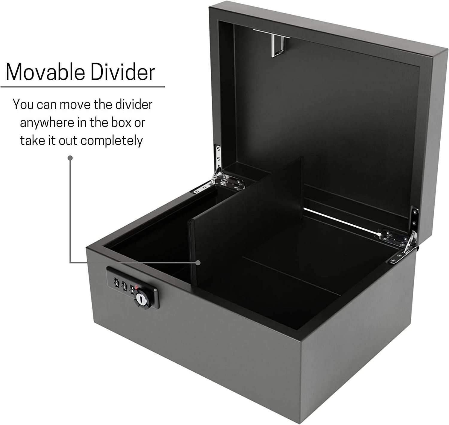 Wooden Storage Box with Hinged Lid and Locking Key