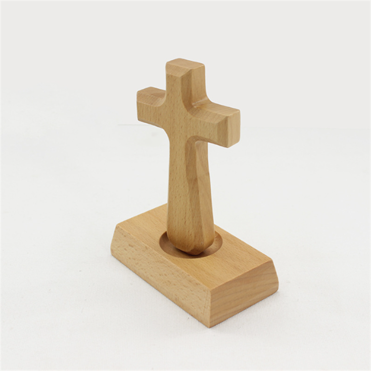 Factory direct selling wooden cross Church decoration supplies wooden Christian supplies beech cross Holding Cross