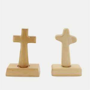 Factory direct selling wooden cross Church decoration supplies wooden Christian supplies beech cross Holding Cross