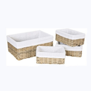 Handmade Wicker Storage Baskets Set Woven Decorative Organizing Nesting Baskets for Bedroom Bathroom