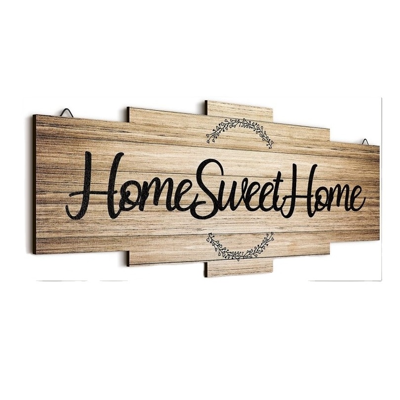 Home Sweet Home Sign, Rustic Wood Home Wall Decor, Large Farmhouse Home Sign Plaque Wall Hanging Wooden Sign for Bedroom