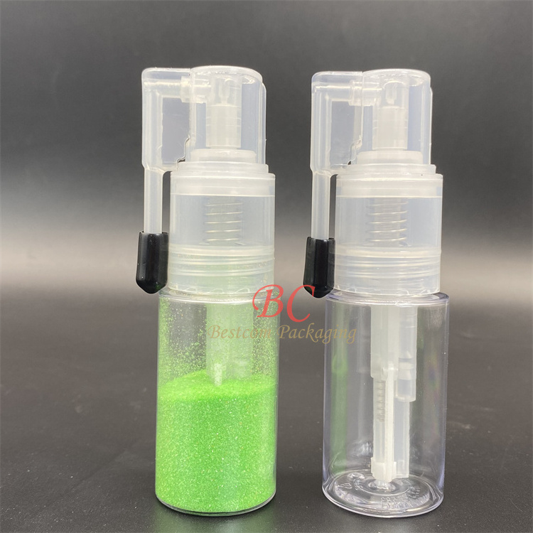 Empty low MOQ craft nozzle 35ml flock Christmas setting  glitter spraying for pepper