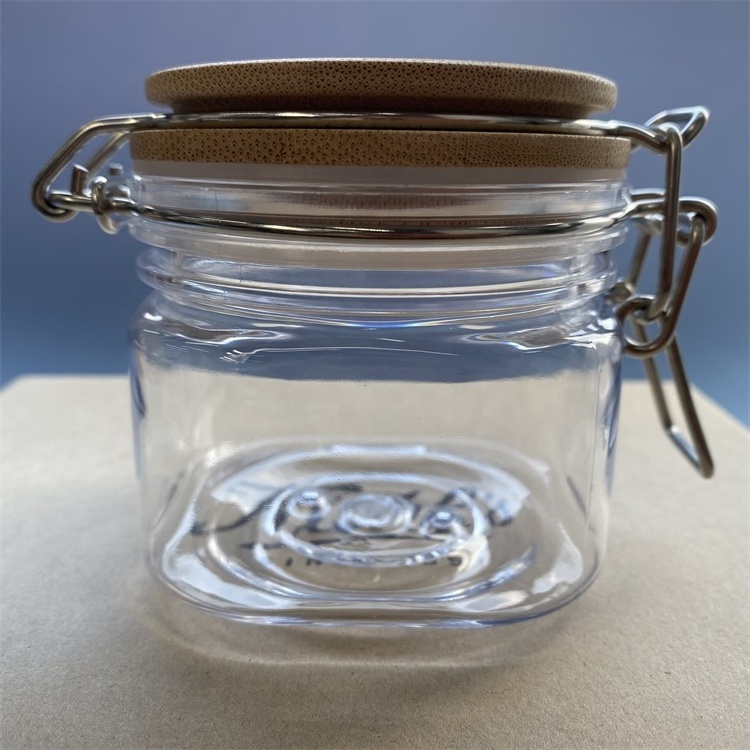 Private labels logo printing clear PET plastic mini hexagonal honey jar with dipper