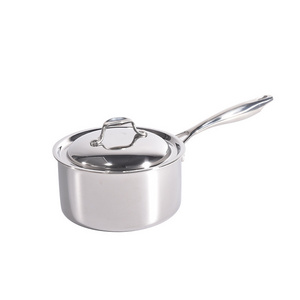 Stainless Steel Pot with Lid Cool Handle Non-Stick Dishwasher Ceramic and Gas Cooktops Milk Mini Pot