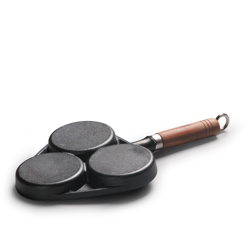 Omelet Pans 3-Cup Egg Frying Pan, Cast Iron Egg Cooker Pan