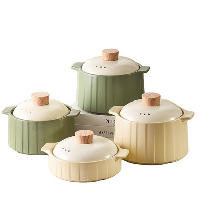 Ceramic Cooking Pot Stock pot with Lid Small Steam round large ceramic soup pots for restaurant home