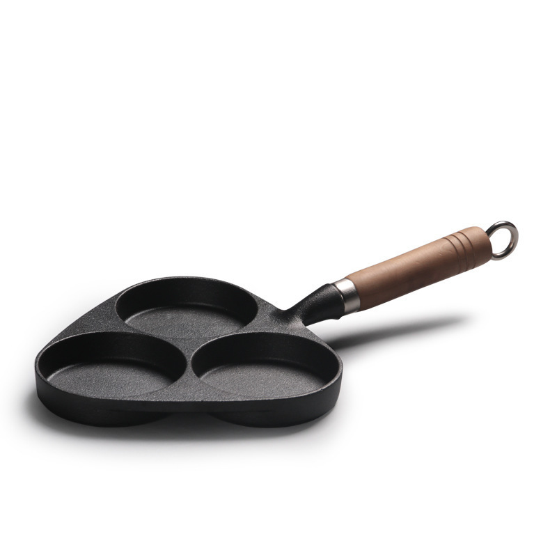 Omelet Pans 3-Cup Egg Frying Pan, Cast Iron Egg Cooker Pan