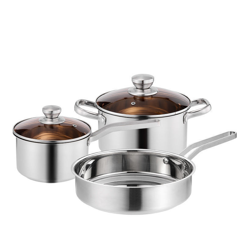 Kitchen Accessories Cooking Sets Nonstick Cookware 6 Pcs Pots And Pans Set Stainless Steel Soup Pot Set