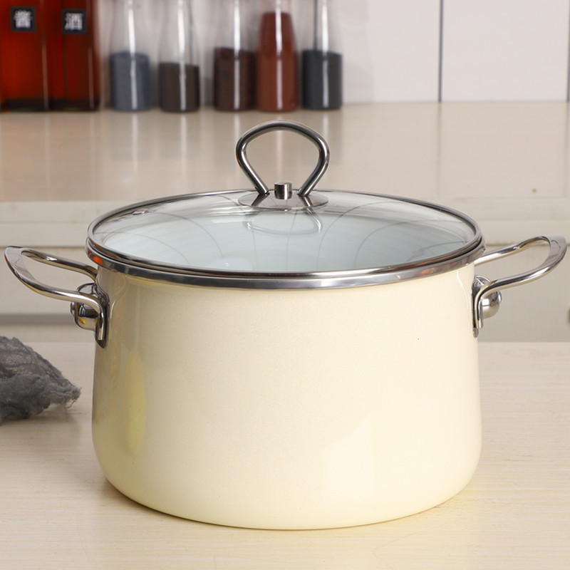 Enamel Cookware Soup Pots Nonstick Casserole High Temperature Resistance Soup Pot With Lid