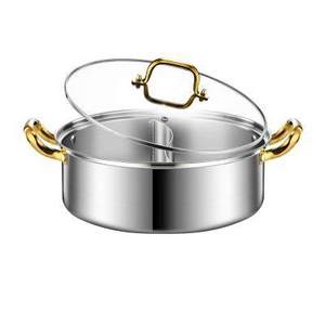 Stainless Steel Pot Saucepan with Glass Lid Stay Cool Handles Non-Stick Surface Soup Pot Small Cooking