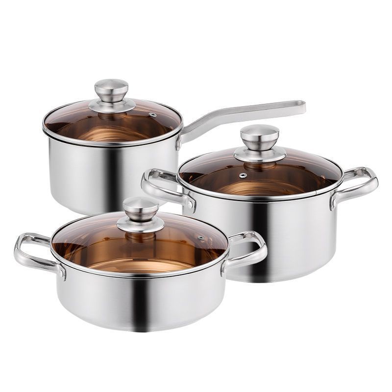 Kitchen Accessories Cooking Sets Nonstick Cookware 6 Pcs Pots And Pans Set Stainless Steel Soup Pot Set