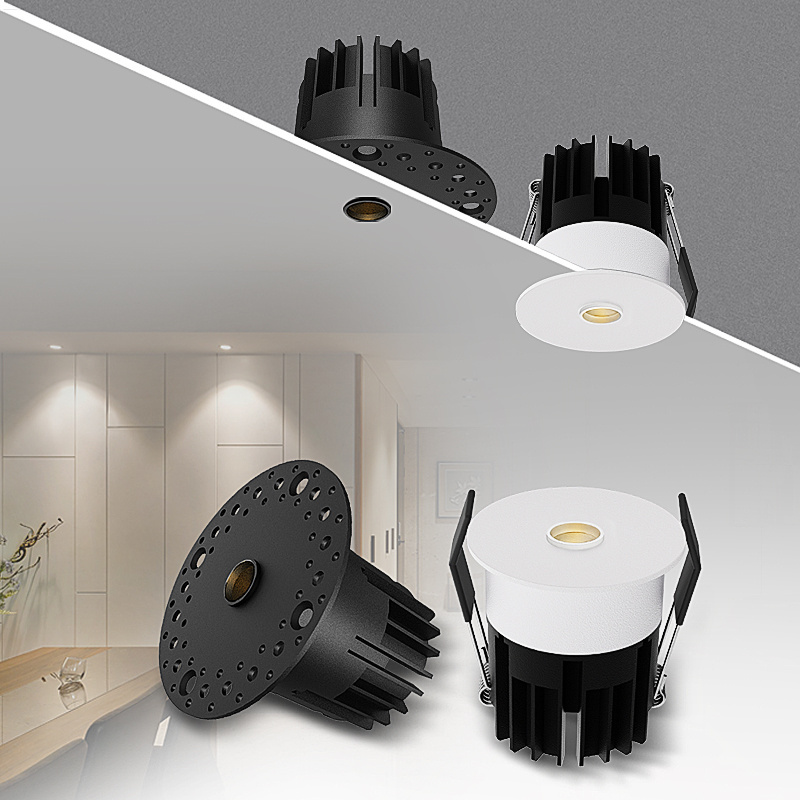 Hot Selling 9W Embedded LED Downlight Aluminium Ceiling Light Comfortable Eyes 1/2 inch small hole Recessed Ceiling Down Light