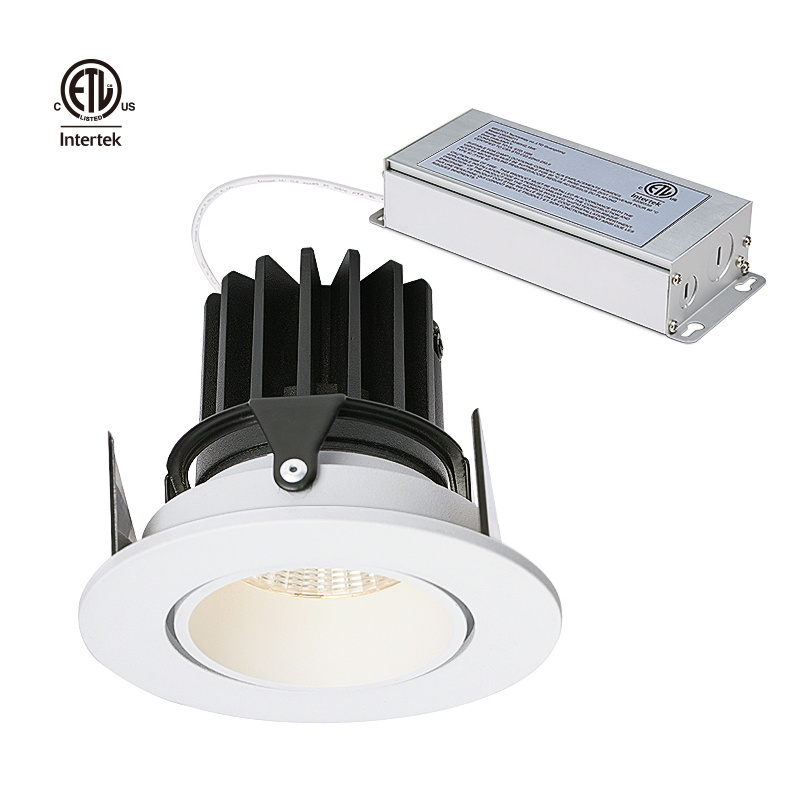 ETL 125mm  Directional Recessed Led Can Gimbal Light Fixture Adjustable Angle Downlight Dimmable Led Gimbal Can Lights