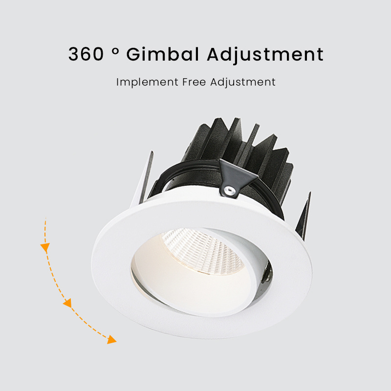 ETL 125mm  Directional Recessed Led Can Gimbal Light Fixture Adjustable Angle Downlight Dimmable Led Gimbal Can Lights