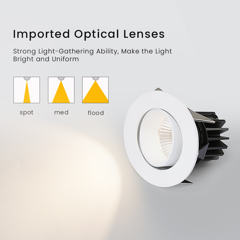 ETL 125mm  Directional Recessed Led Can Gimbal Light Fixture Adjustable Angle Downlight Dimmable Led Gimbal Can Lights