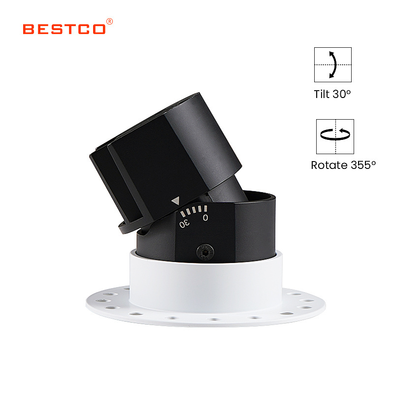 Bestco 10W led downlight commercial lighting for hotel COB Wall Washer Downlight recessed adjustable dimmable led Fixture