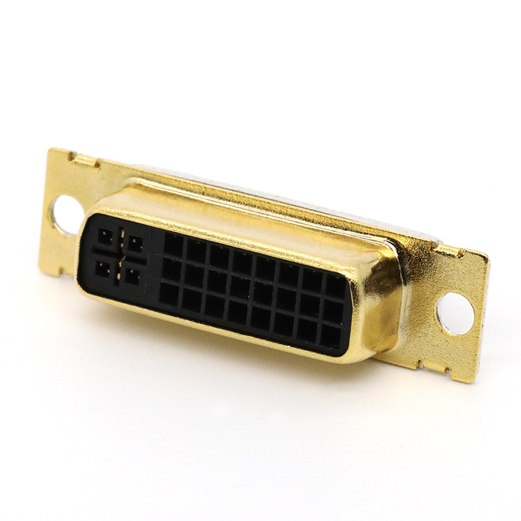 180 Degree Solder Type DVI 29P(24+5P) Female Socket Connector