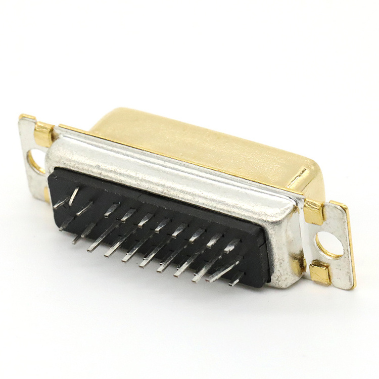 180 Degree Solder Type DVI 29P(24+5P) Female Socket Connector