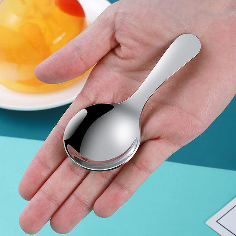 Small Round Ice Cream Sugar Salt Spice Condiment Spoon 304 Stainless Steel Scoop