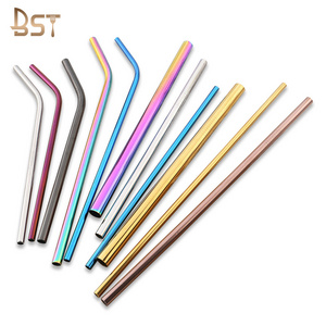 Wholesale Water Bottle 18/8 Reusable Metal Drinking Straws Stainless Steel Straw 8mm