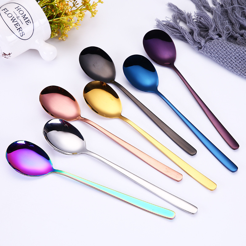 Korean Style Colored Stainless Steel 304 Spoons and soup spoon