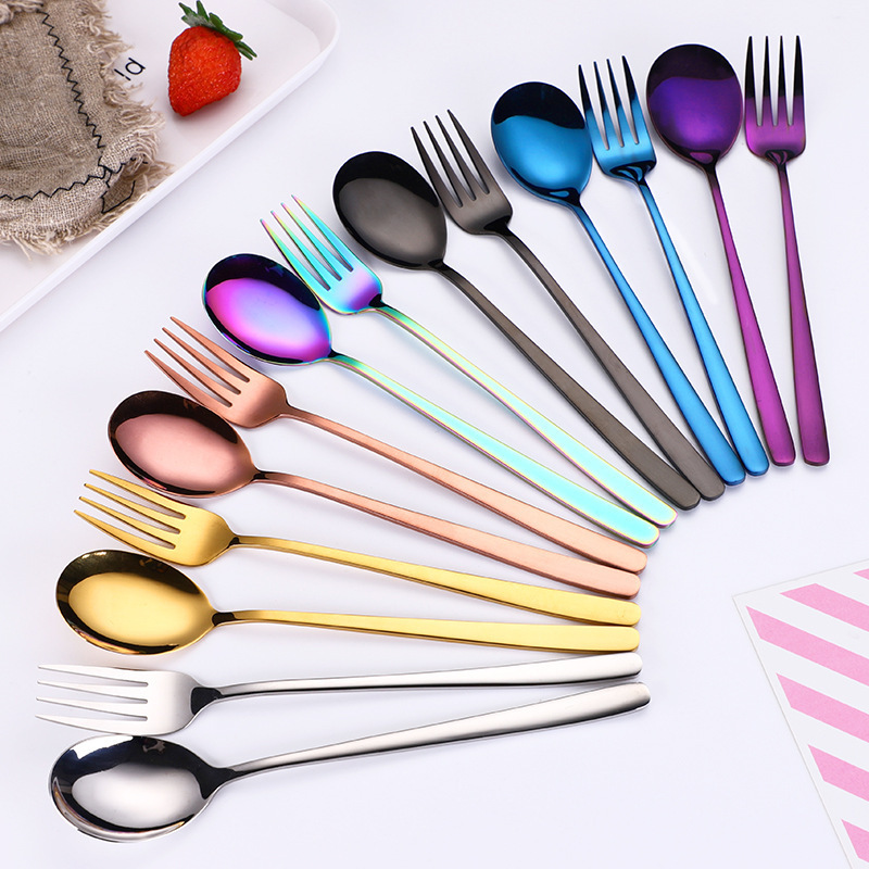 Korean Style Colored Stainless Steel 304 Spoons and soup spoon