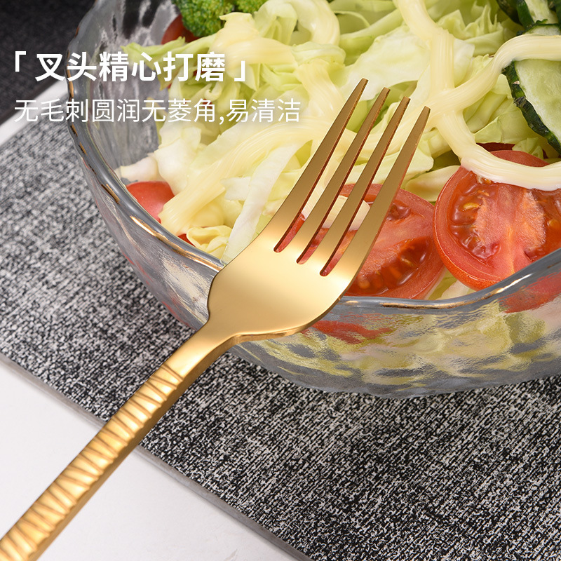 Luxury Stainless Steel Silverware Cutlery 5 Pcs Dinner Knife Spoon Fork Flatware Set