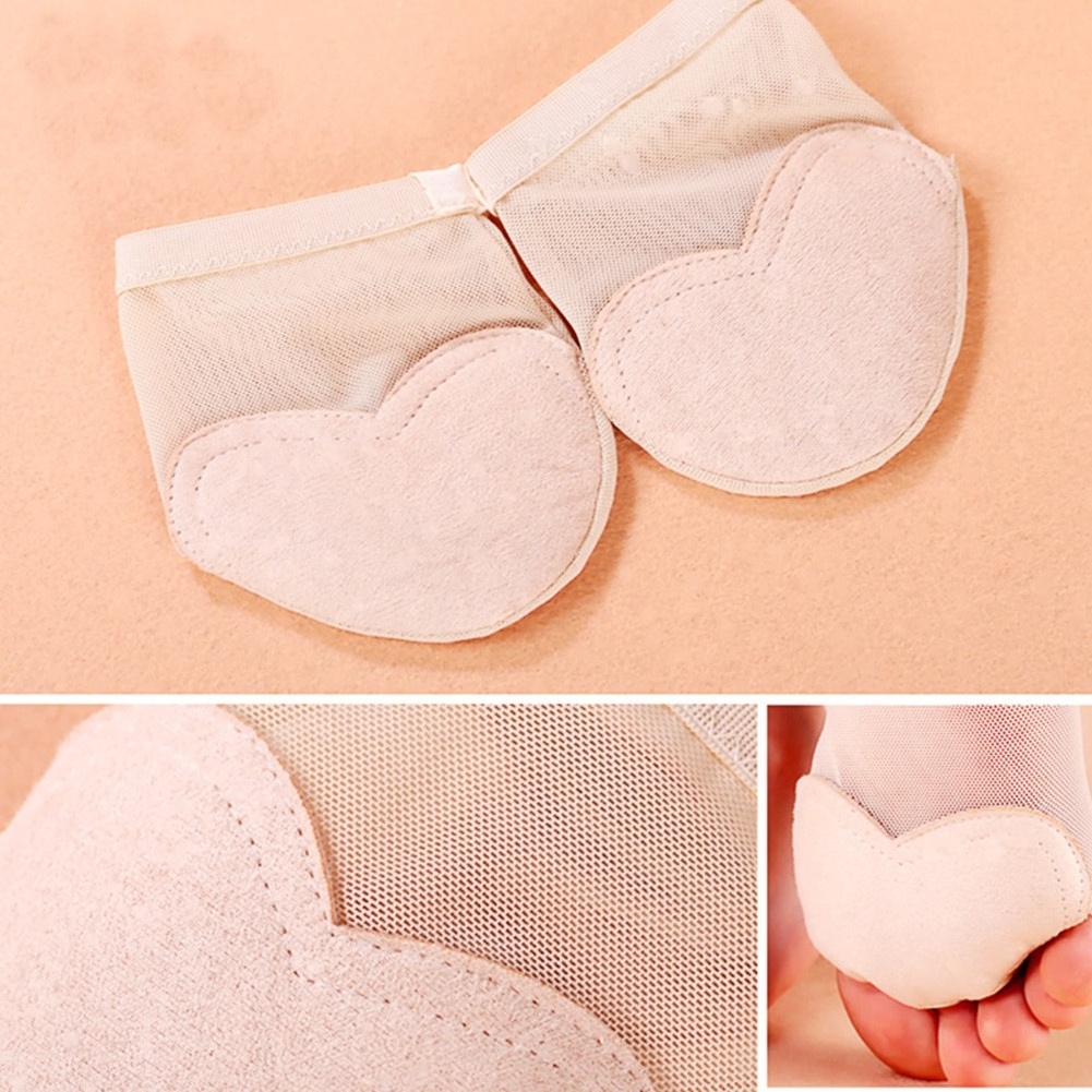 BestDance New Half Sole Dance Shoes Paws Pad Foot Thongs Shoes Socks Dancing Toe Pad Five hole half palm hot drill toe pad