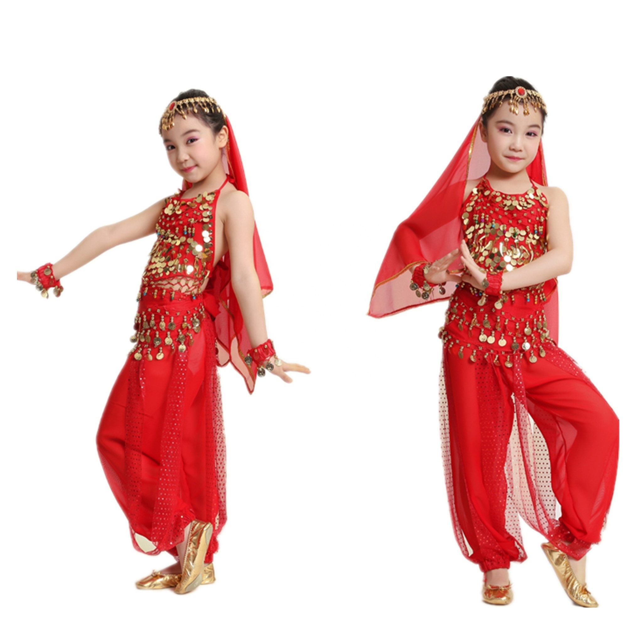 BestDance girls belly dance performance wear kids dancing fancy costume Children's Christmas Set