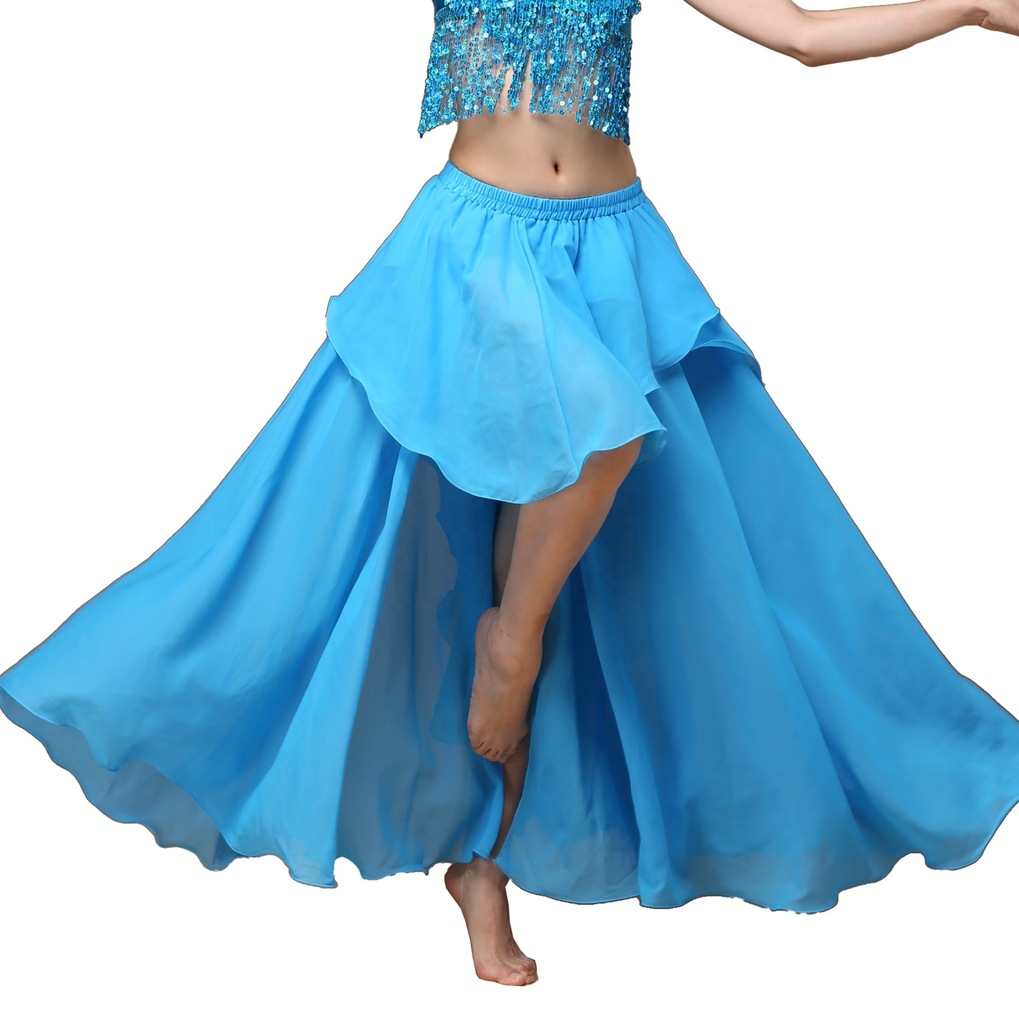 Bestdance Fashion Slit Skirt Festival dance skirt Belly Dance Skirt Gypsy Jupe  Music Festival Performance Costume