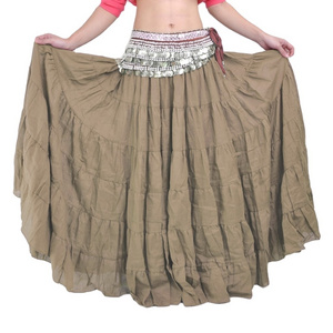 Bestdance Tribal Wave Dress Skirt Belly Dance Dancing Costume Flax Skirt Bohemia Dress 16 Colors