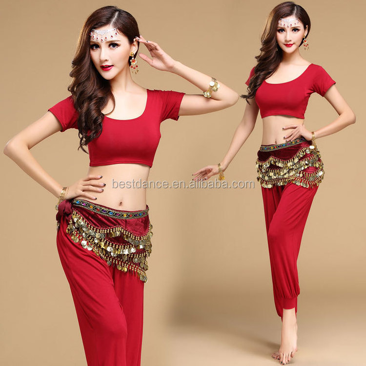 BestDance Sexy Arab Tribal Belly Dance Costume Top and Pant Set Bollywood Yoga Costume Wear