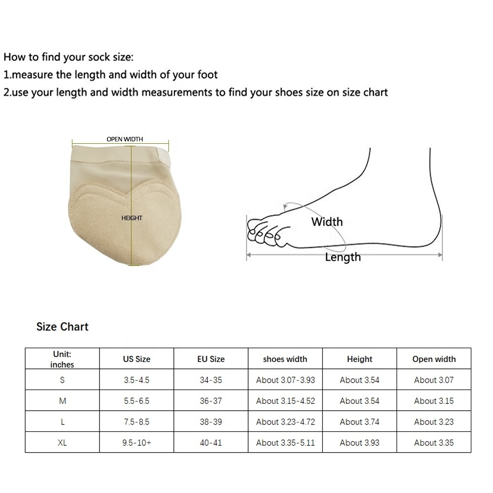 BestDance New Half Sole Dance Shoes Paws Pad Foot Thongs Shoes Socks Dancing Toe Pad Five hole half palm hot drill toe pad