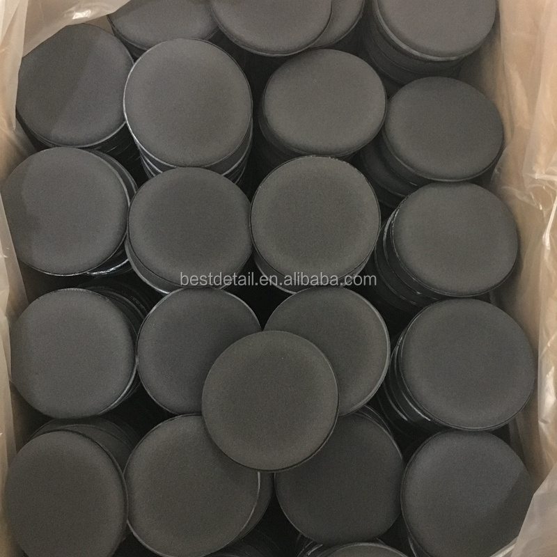 High Quality Dense Black Wholesale Car Care Products Auto Detailing Polishing Sponge Pad Round Foam Wax Applicator