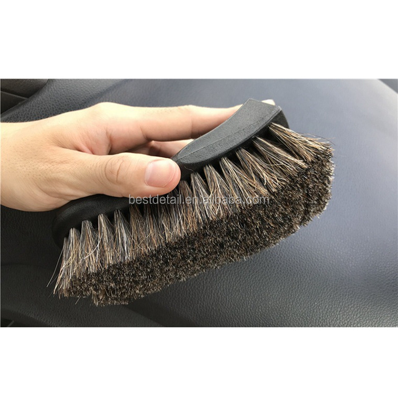 New Premium Auto Detailing Car Care Interior Cleaning Products Long Bristle Horse Hair Leather Cleaning Brush