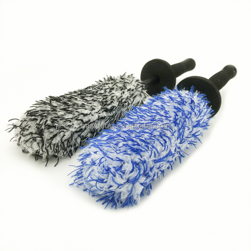 Flat Head Car Wash Rim Detailing Microfiber Wheel Cleaning Brush