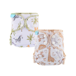 Happyflute Custom Bamboo Cotton Waterproof Washable Newborn AIO Cloth Diapers Baby Cloth Diaper