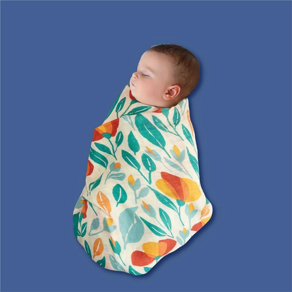 Happylfute Bamboo Cotton Muslin Swaddle Blankets Neutral Receiving Blanket for Boys and Girls factory bulk sale