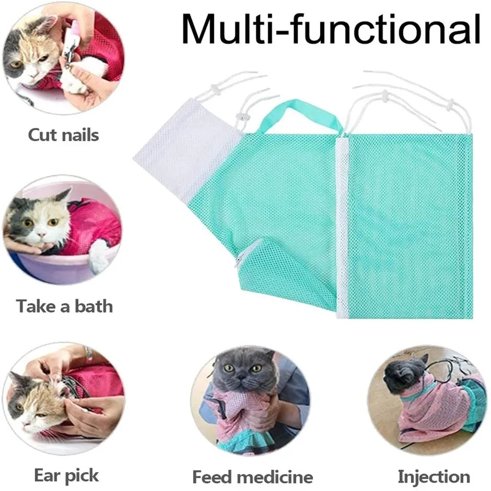 Pet Products Hot Selling Cat Bathing Bag Dog Cleaning Shower Bag Cat Grooming Sets Bag